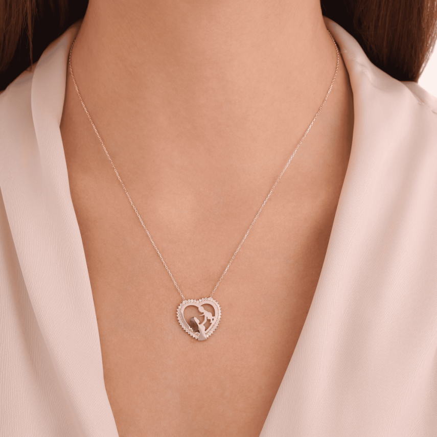 14 Ayar Altın Anne Bebek Kolye - 2