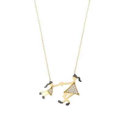 14 Ayar Altın Anne Kız Işıltısı Kolye