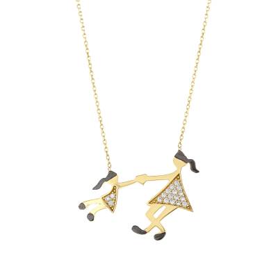 14 Ayar Altın Anne Kız Işıltısı Kolye - 3