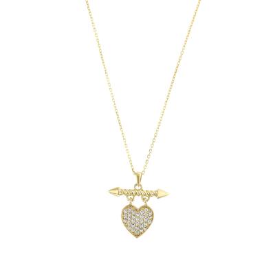 14 Ayar Altın Aşk Oku Kolye - 3