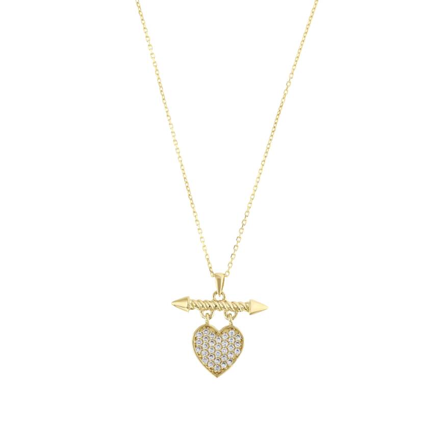 14 Ayar Altın Aşk Oku Kolye - 3