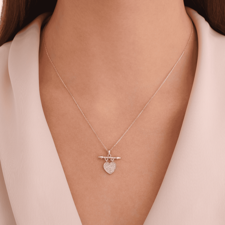 14 Ayar Altın Aşk Oku Kolye - 2