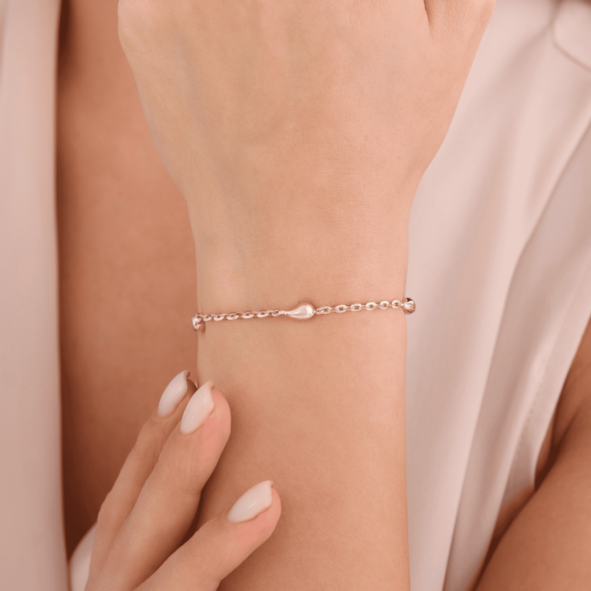 14 Ayar Altın Ataçlı Damla Bileklik - 1