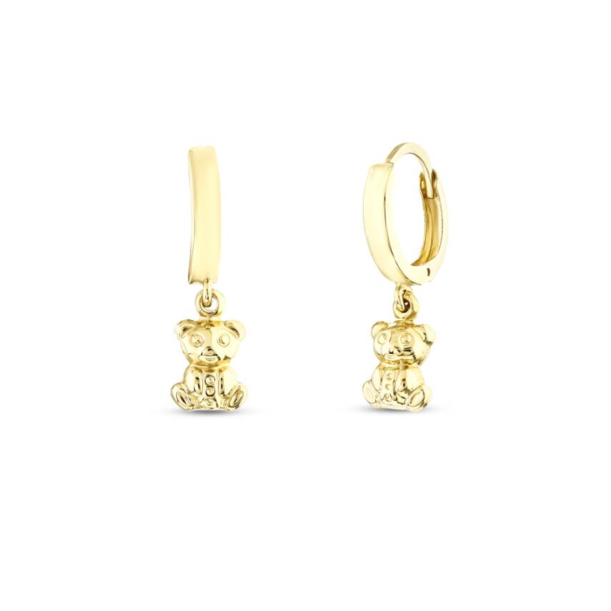 14 Ayar Altın Ayı Küpe - 1