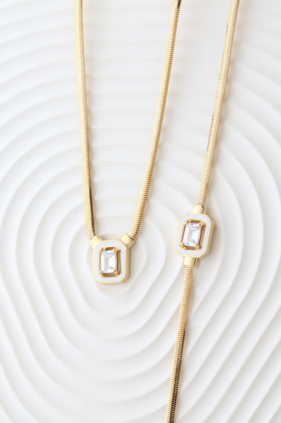 14 Ayar Altın Baget Mineli İkili Takım - 1