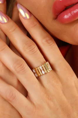 14 Ayar Altın Burgu Baget Yüzük - 2