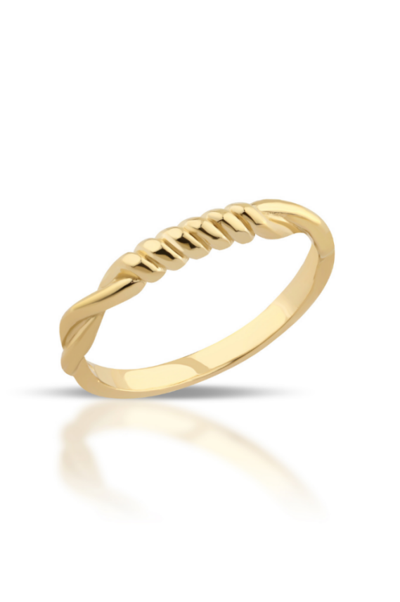 14 Ayar Altın Burgu Minimal Yüzük - 1