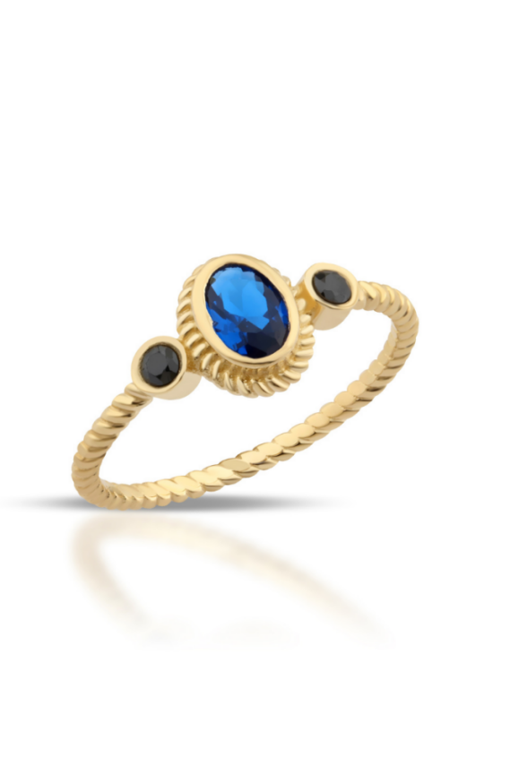 14 Ayar Altın Burgu Opal Taşlı Yüzük - 1