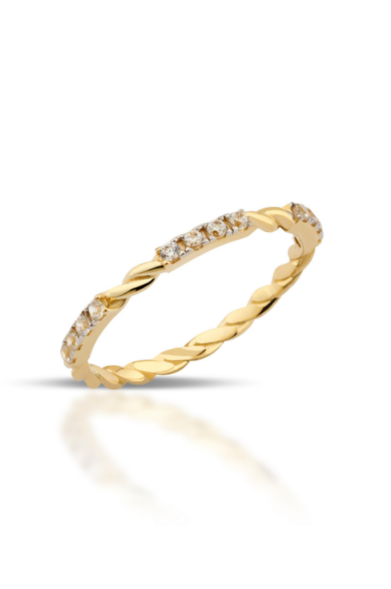 14 Ayar Altın Burgu Taşlı Yüzük - 1