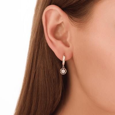 14 Ayar Altın Çiçek Küpe - 2