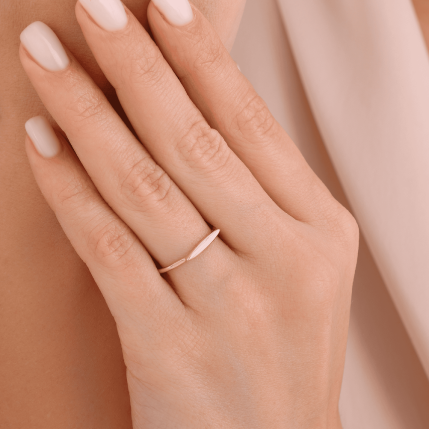 14 Ayar Altın Çizgi Yüzük - 2