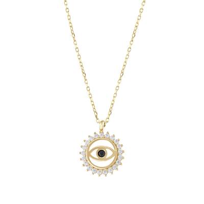 14 Ayar Altın Göz Işıltısı Kolye