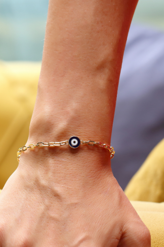 14 Ayar Altın Gözlü Mineli Bileklik - 2