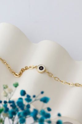 14 Ayar Altın Gözlü Mineli Bileklik