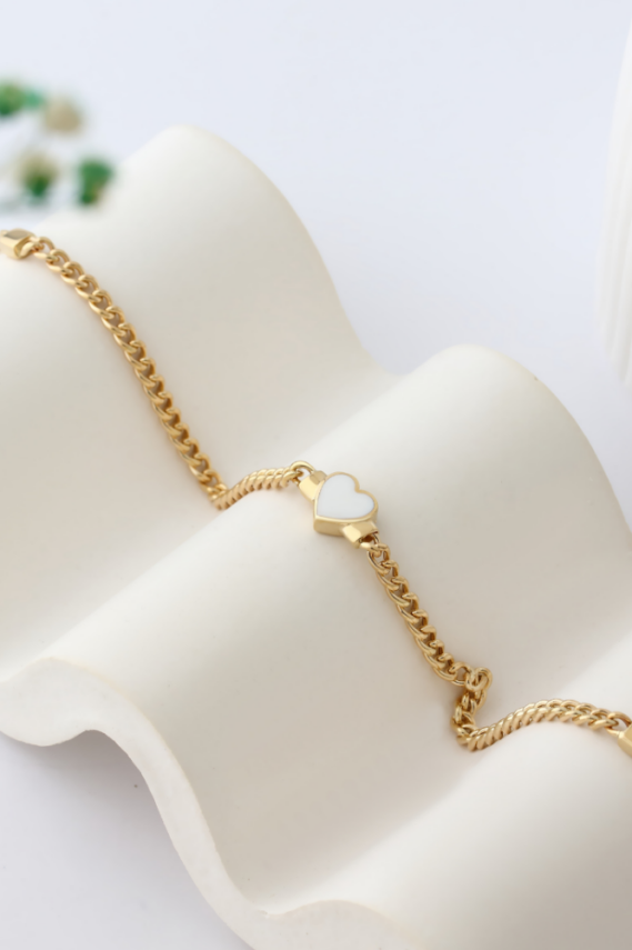 14 Ayar Altın Gurmet Minelik Kalpli Bileklik - 1