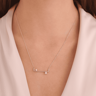 14 Ayar Altın İnci Denge Kolye - 2