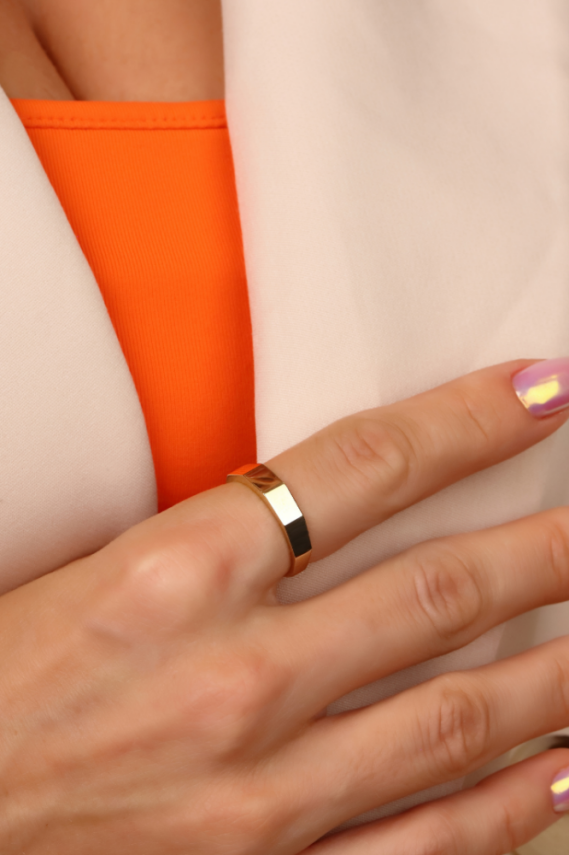 14 Ayar Altın Kare Yüzük - 2