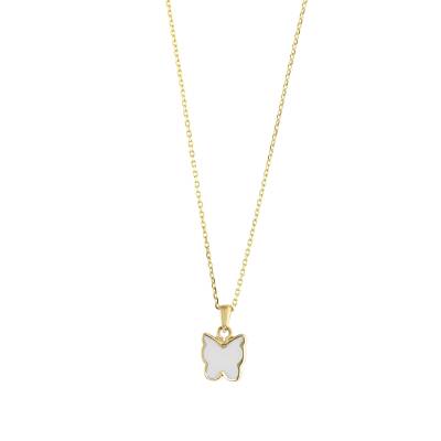 14 Ayar Altın Kelebek Mineli Kolye - 2