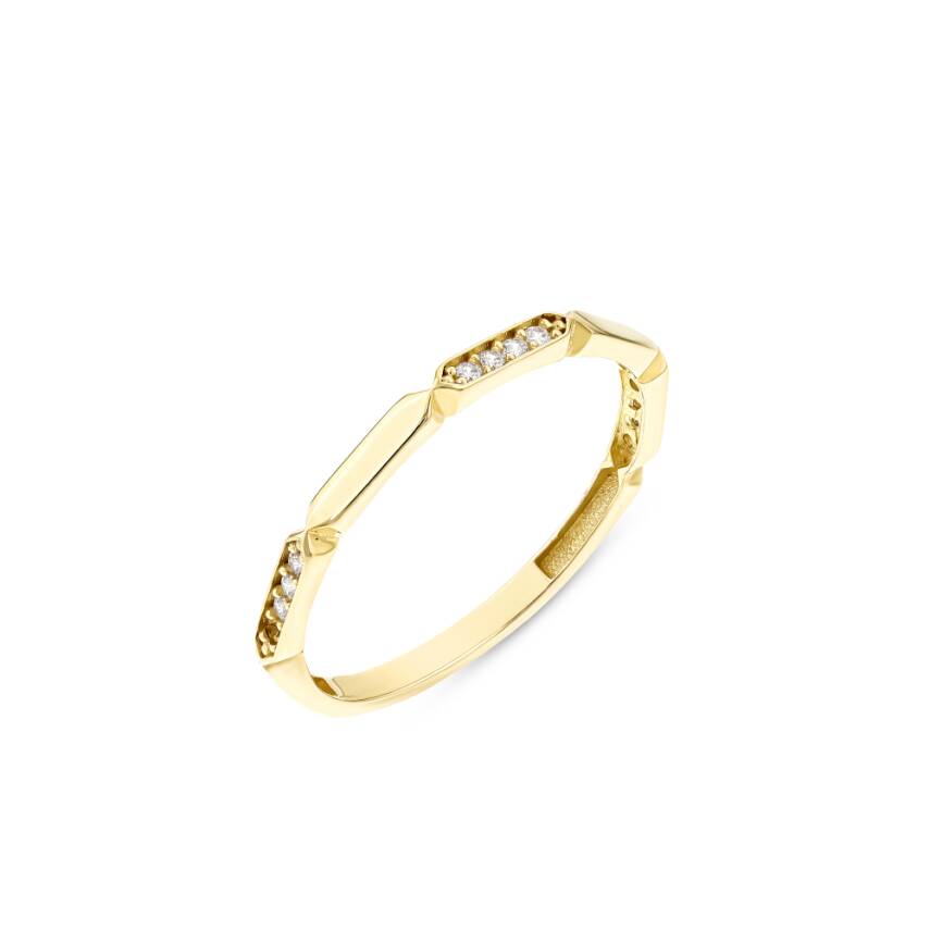 14 Ayar Altın Köşe Işıltısı Yüzük - 1