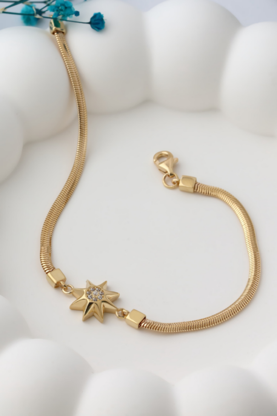 14 Ayar Altın Kutup Yıldızı Bileklik - 1