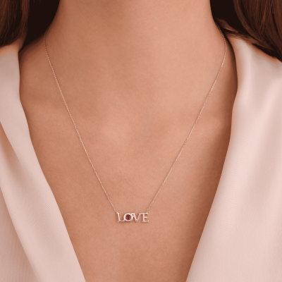 14 Ayar Altın Love Kolye - 2