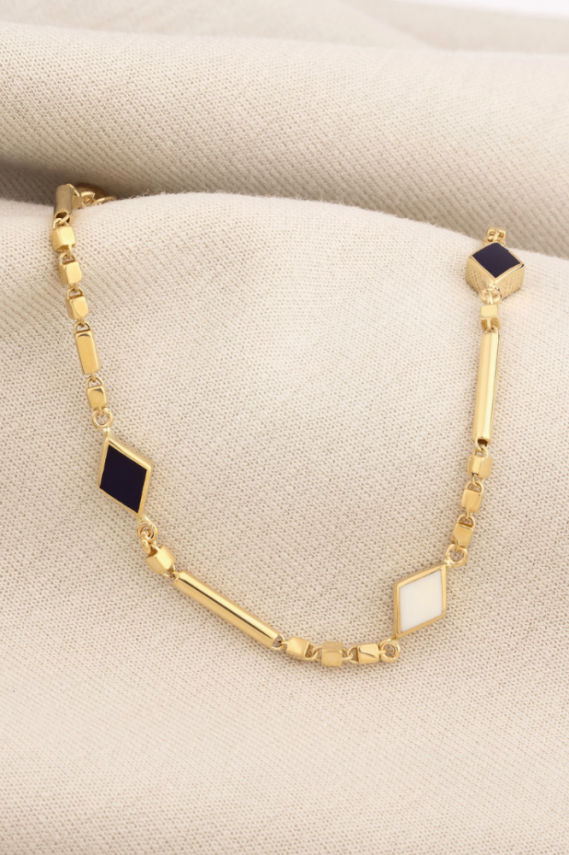 14 Ayar Altın Mineli Fizyon Bileklik - 1