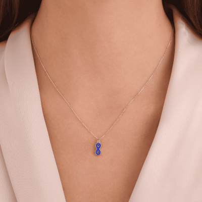 14 Ayar Altın Mineli Sonsuzluk Kolye - 3