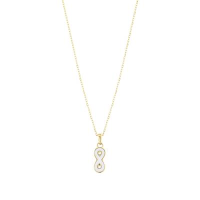 14 Ayar Altın Mineli Sonsuzluk Kolye - 6