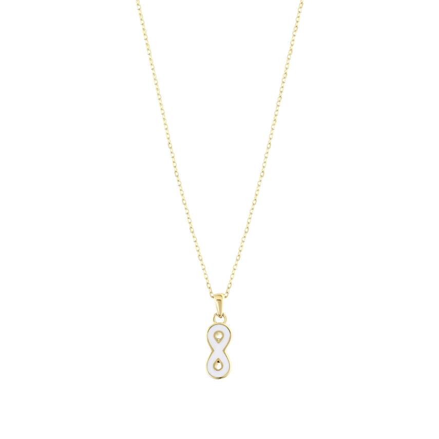 14 Ayar Altın Mineli Sonsuzluk Kolye - 6