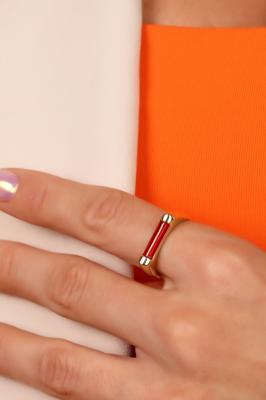 14 Ayar Altın Mineli Yüzük - 2