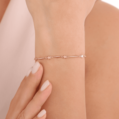 14 Ayar Altın Minimal Yıldız Bileklik