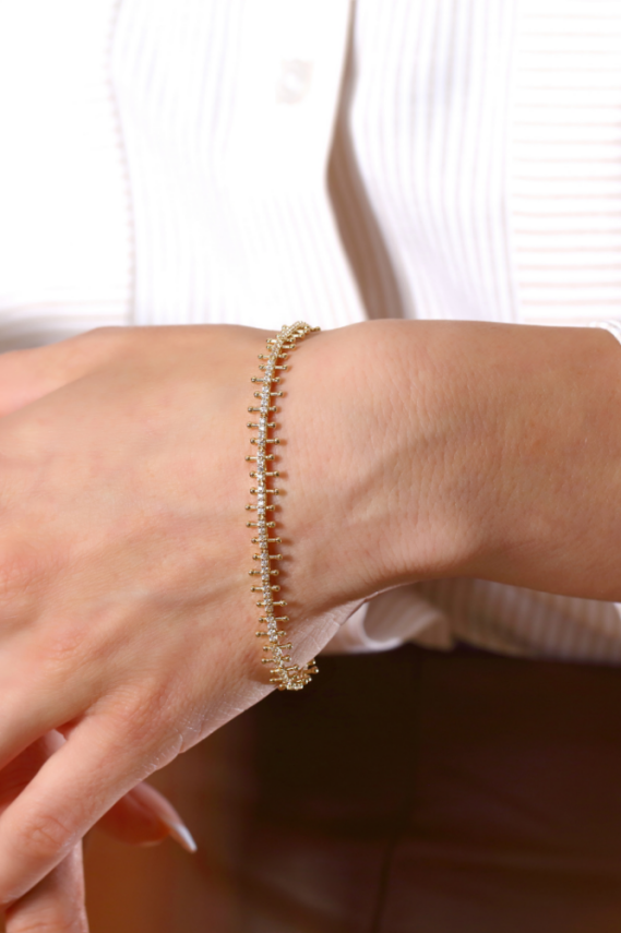 14 Ayar Altın Mızrak Bileklik - 1