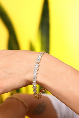 14 Ayar Altın Modern Bileklik