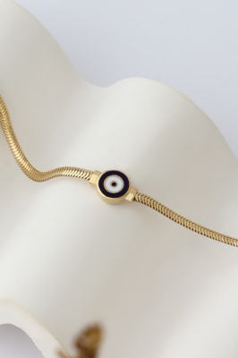 14 Ayar Altın Nazar Boncuklu Minelik Bileklik