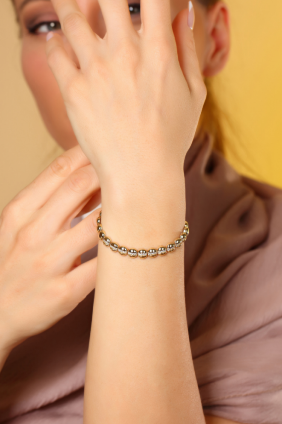 14 Ayar Altın Orbita Taşlı Bileklik - 1