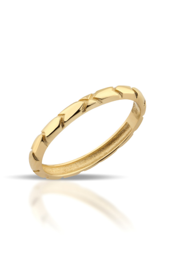 14 Ayar Altın Parlak Sade Minimal Yüzük - 2