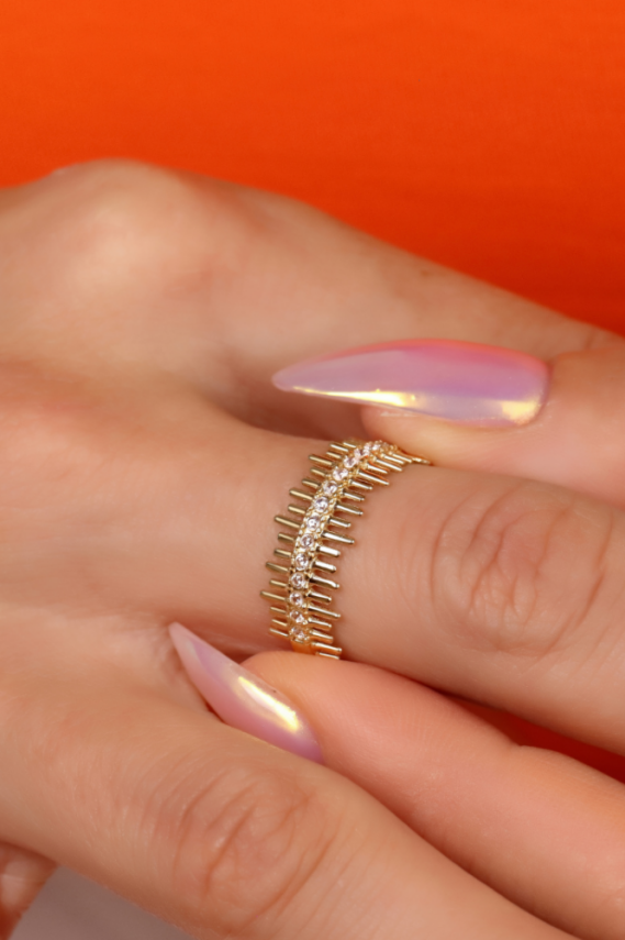 14 Ayar Altın Ritmik Yüzük - 1