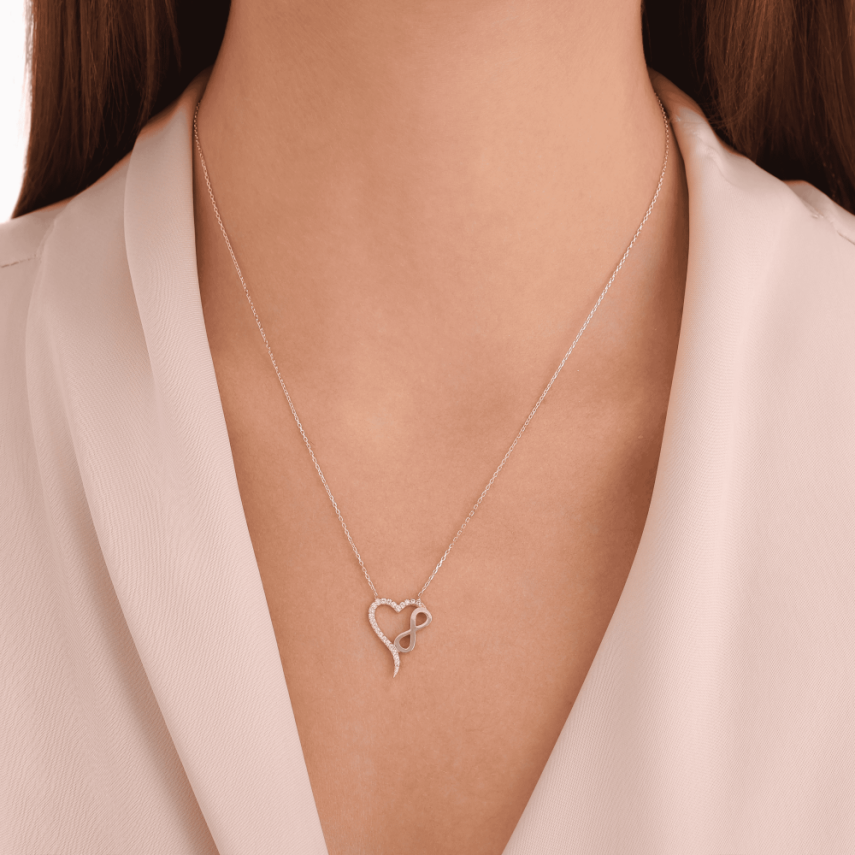 14 Ayar Altın Sonsuz Kalp Kolye - 3