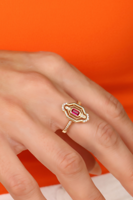 14 Ayar Altın Şövalye Baget Yüzük - 2