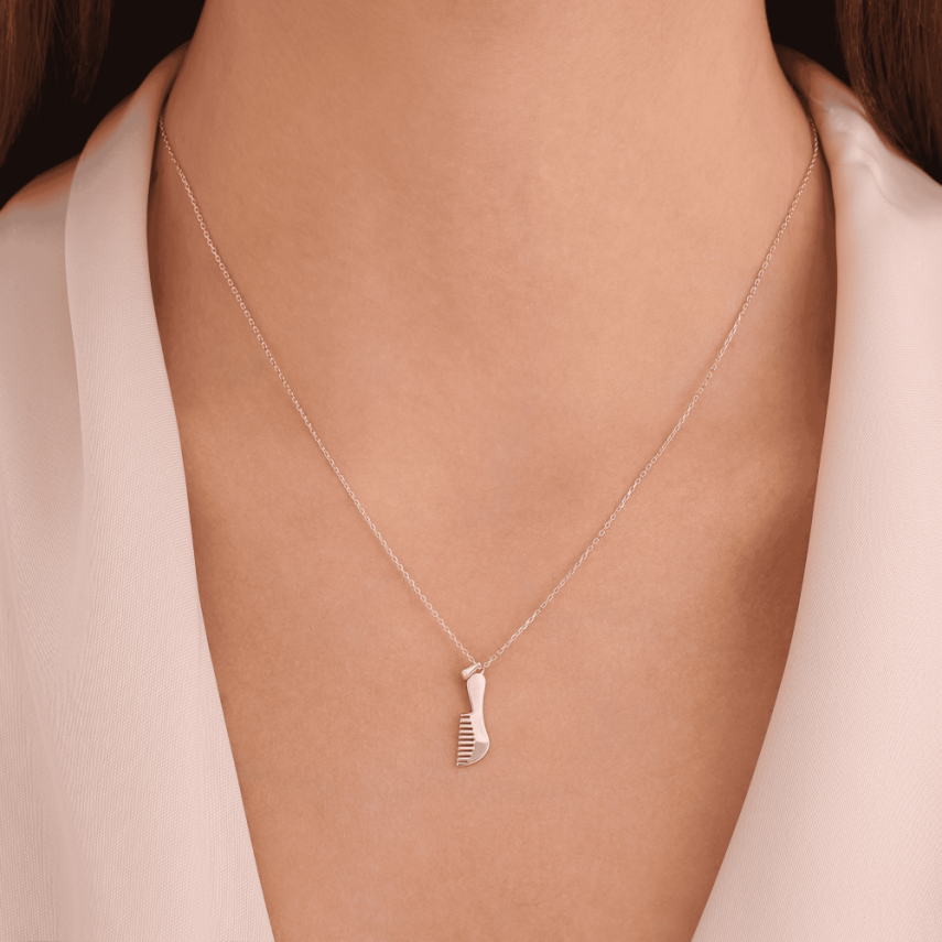 14 Ayar Altın Tarak Kolye - 2