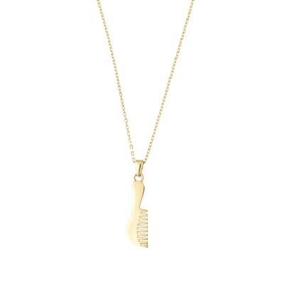 14 Ayar Altın Tarak Kolye - 3