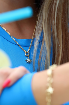 14 Ayar Altın Taşlı Kutup Yıldızı Kolye - 4