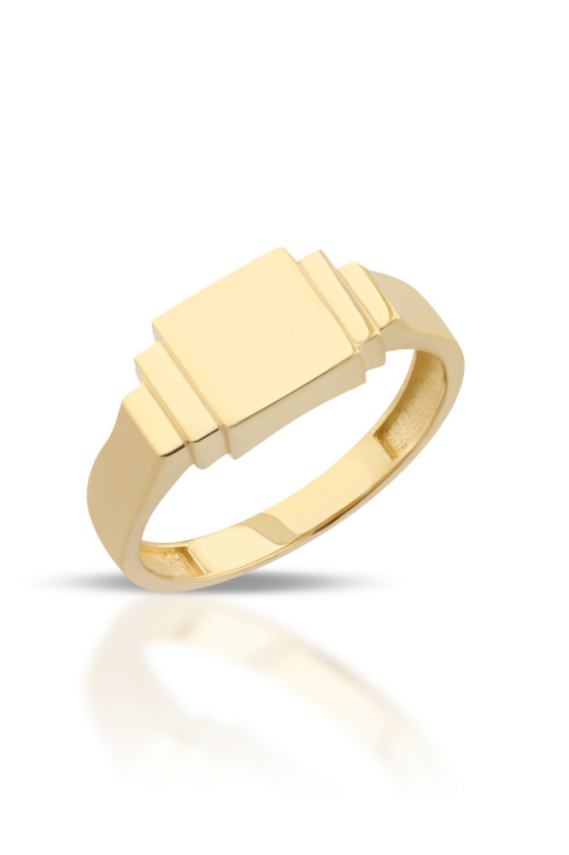 14 Ayar Altın Taşsız Kare Yüzük - 1