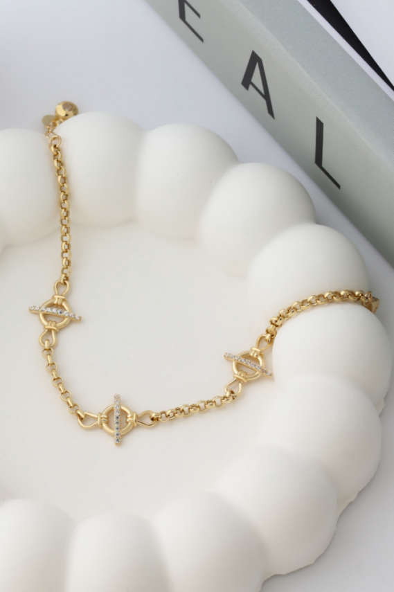 14 Ayar Altın Üçlü Gemici Bileklik - 1