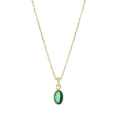 14 Ayar Altın Yeşil Zarafet Kolye - 3