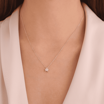 14 Ayar Altın Yıldız Kolye - 3