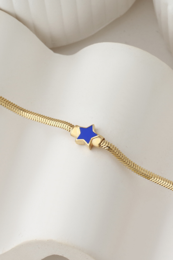 14 Ayar Altın Yıldız Mineli Bileklik - 1