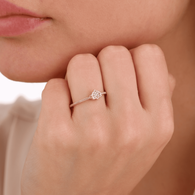 14 Ayar Altın Yaprak Yüzük - 2