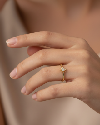 14 Ayar Altın Yıldız Yüzük - 2