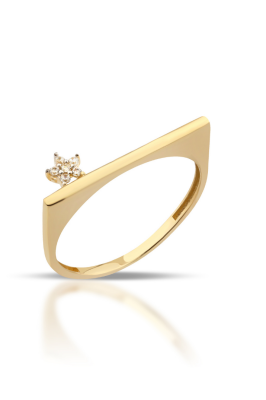 14 Ayar Altın Yıldızlı Taşlı Minimal Yüzük